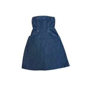 Holding Horses Strapless Denim Dress Women’s Size 0 – Fit & Flare Chambray Mini